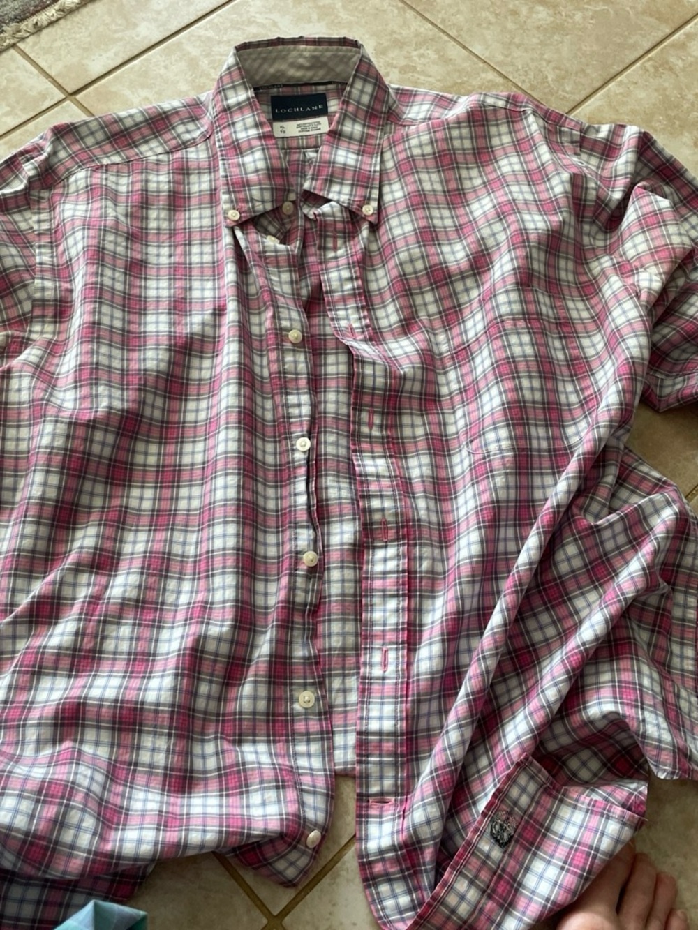 Pink Plaid Button-Down Casual Shirt